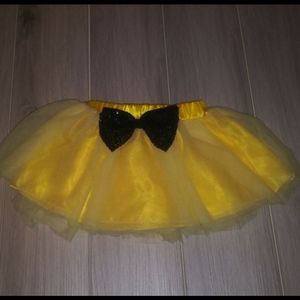 Yellow TuTu - Black Sequined Bow